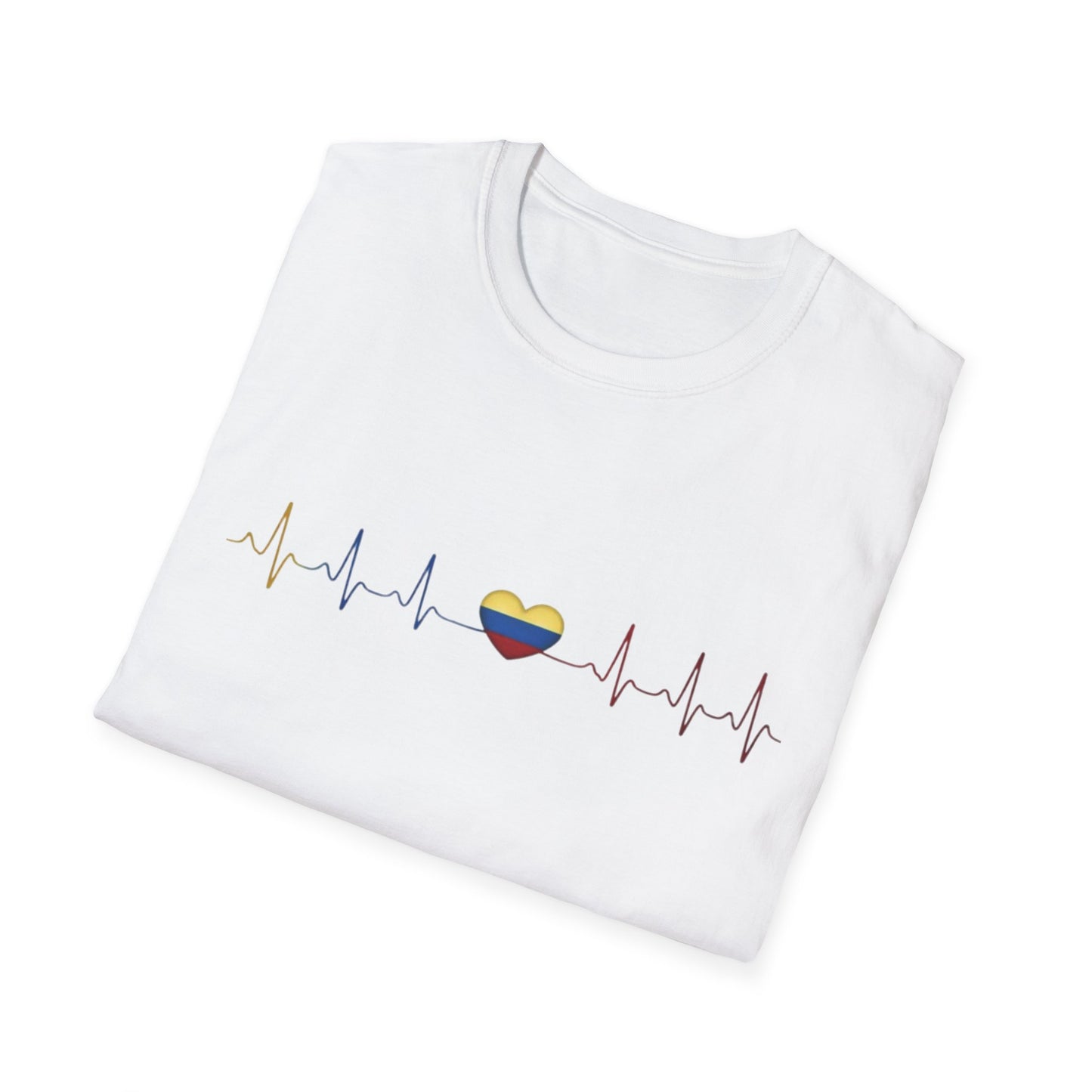 Venezuelan Flag Heartbeat Tee | Heart ECG Line with Venezuelan Flag Colors