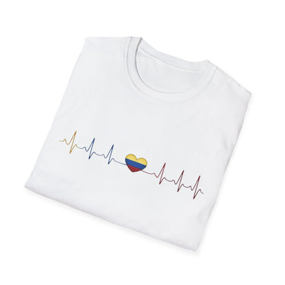 Venezuelan Flag Heartbeat Tee | Heart ECG Line with Venezuelan Flag Colors