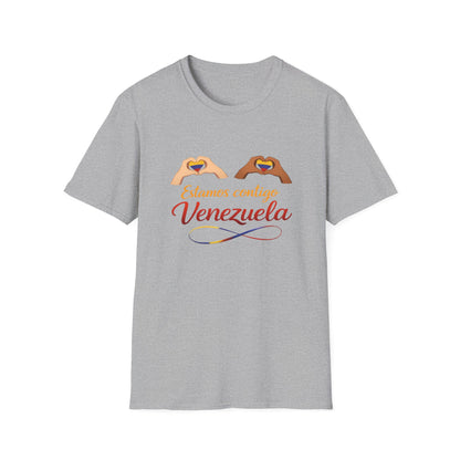 Estamos Contigo Venezuela T-Shirt | Heart Hands, Spanish Support Tee