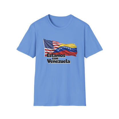 USA Estamos con Venezuela T-Shirt | US and Venezuela Flag Design