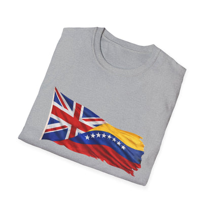 Venezuelan-British Flag T-Shirt — Dual Heritage Waving Flag Tee