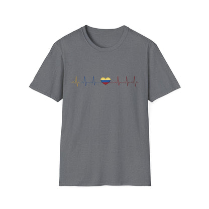 Venezuelan Flag Heartbeat Tee | Heart ECG Line with Venezuelan Flag Colors