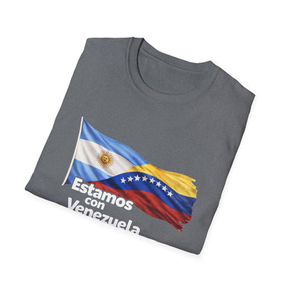 Argentina Estamos con Venezuela T-Shirt | Argentina and Venezuela Flags, Solidarity Design