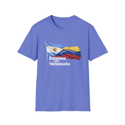 Argentina Estamos con Venezuela T-Shirt | Argentina and Venezuela Flags, Solidarity Design