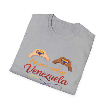 Estamos Contigo Venezuela T-Shirt | Heart Hands, Spanish Support Tee