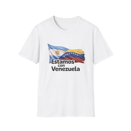 Argentina Estamos con Venezuela T-Shirt | Argentina and Venezuela Flags, Solidarity Design