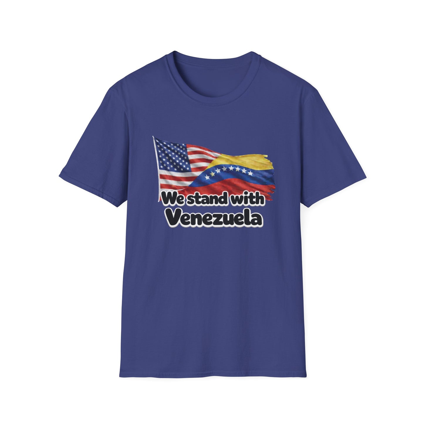 USA We Stand With Venezuela T-Shirt | US and Venezuela Flag Solidarity