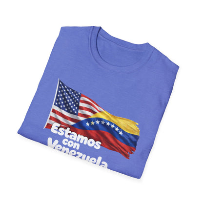 USA Estamos con Venezuela T-Shirt | US and Venezuela Flag Design