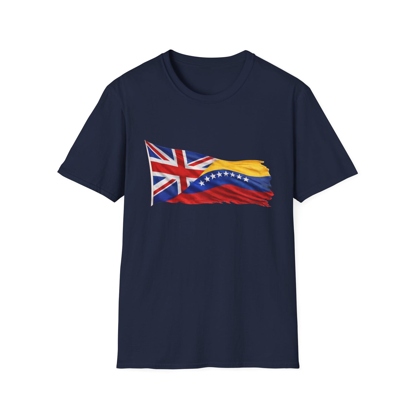 Venezuelan-British Flag T-Shirt — Dual Heritage Waving Flag Tee