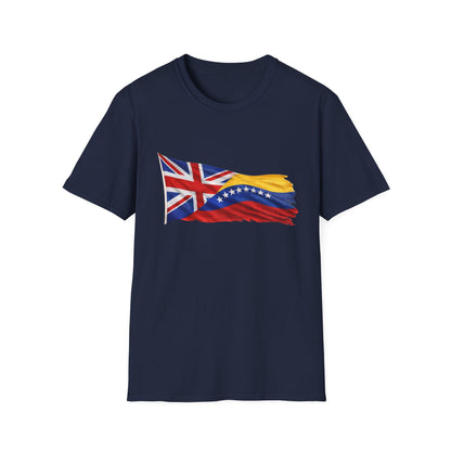 Venezuelan-British Flag T-Shirt — Dual Heritage Waving Flag Tee