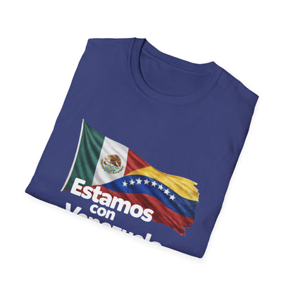 Mexico Estamos con Venezuela T-Shirt | Mexico and Venezuela Flags, Solidarity Tee