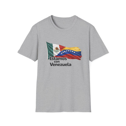 Mexico Estamos con Venezuela T-Shirt | Mexico and Venezuela Flags, Solidarity Tee