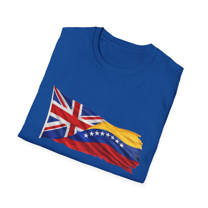 Venezuelan-British Flag T-Shirt — Dual Heritage Waving Flag Tee