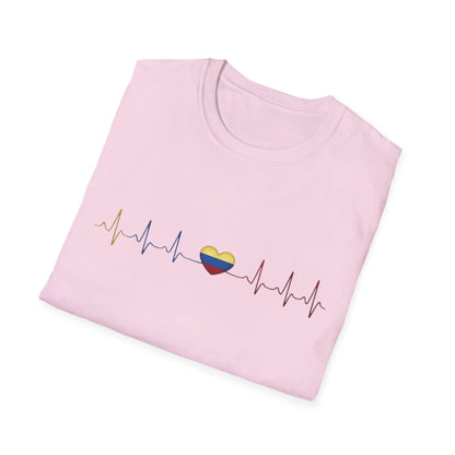 Venezuelan Flag Heartbeat Tee | Heart ECG Line with Venezuelan Flag Colors