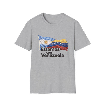 Argentina Estamos con Venezuela T-Shirt | Argentina and Venezuela Flags, Solidarity Design