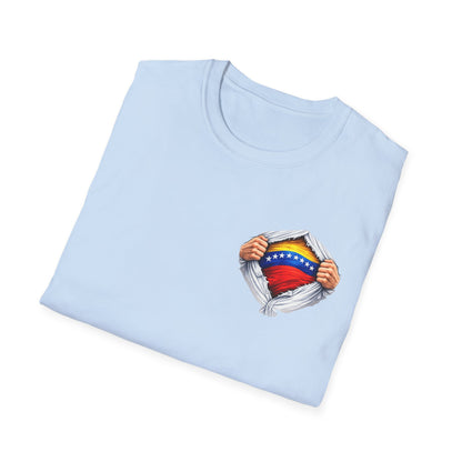 Venezuelan Flag Heart Rip-Tear T-Shirt | Venezuela Chest Reveal