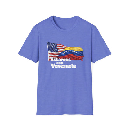 USA Estamos con Venezuela T-Shirt | US and Venezuela Flag Design