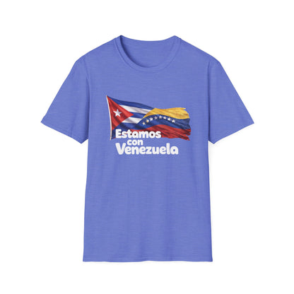 Cuba Estamos con Venezuela T-Shirt | Cuban and Venezuelan Flags, Solidarity Tee