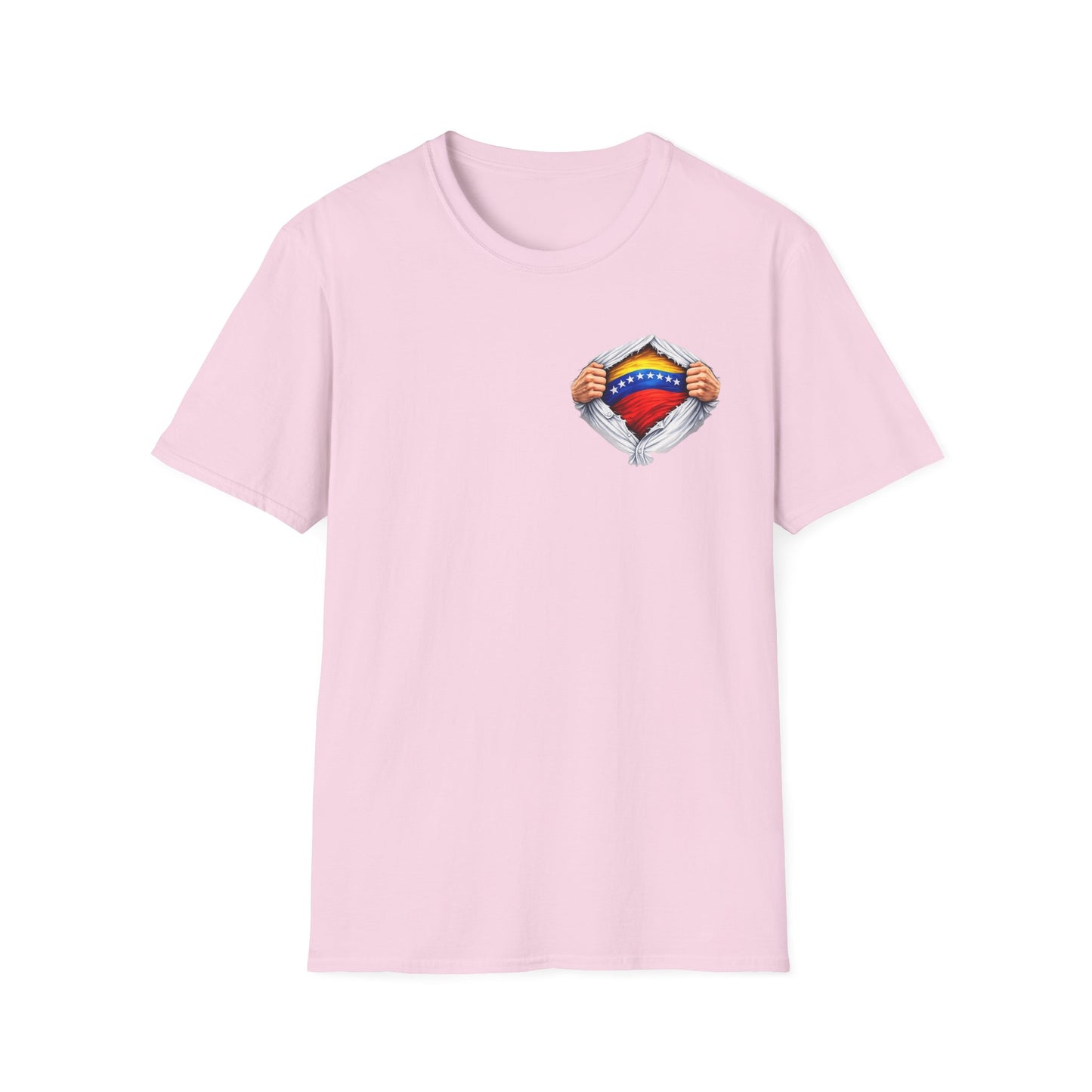 Venezuelan Flag Heart Rip-Tear T-Shirt | Venezuela Chest Reveal