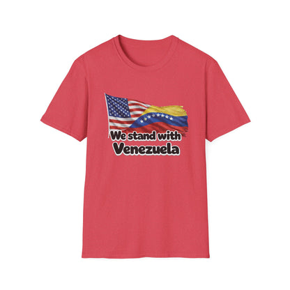 USA We Stand With Venezuela T-Shirt | US and Venezuela Flag Solidarity