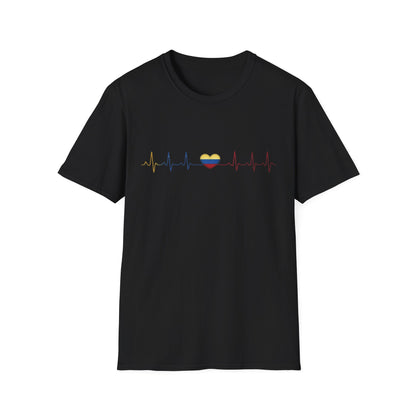 Venezuelan Flag Heartbeat Tee | Heart ECG Line with Venezuelan Flag Colors