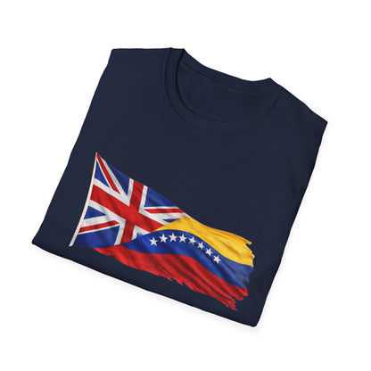 Venezuelan-British Flag T-Shirt — Dual Heritage Waving Flag Tee