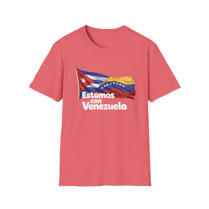 Cuba Estamos con Venezuela T-Shirt | Cuban and Venezuelan Flags, Solidarity Tee