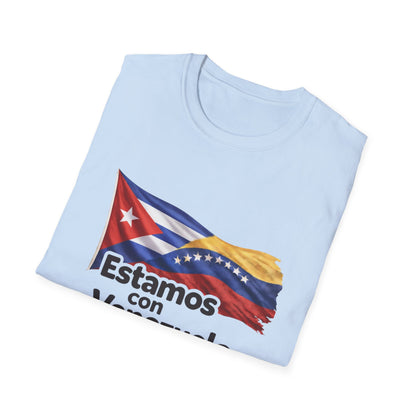 Cuba Estamos con Venezuela T-Shirt | Cuban and Venezuelan Flags, Solidarity Tee