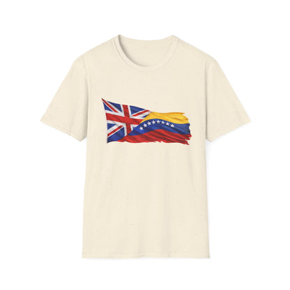 Venezuelan-British Flag T-Shirt — Dual Heritage Waving Flag Tee