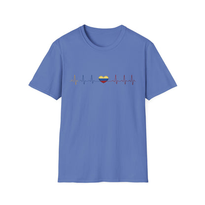 Venezuelan Flag Heartbeat Tee | Heart ECG Line with Venezuelan Flag Colors