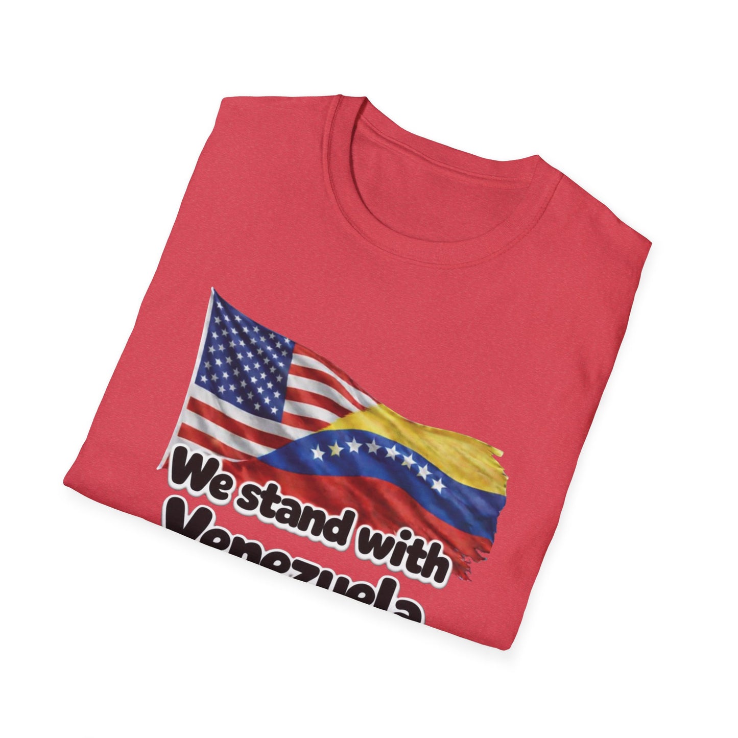 USA We Stand With Venezuela T-Shirt | US and Venezuela Flag Solidarity