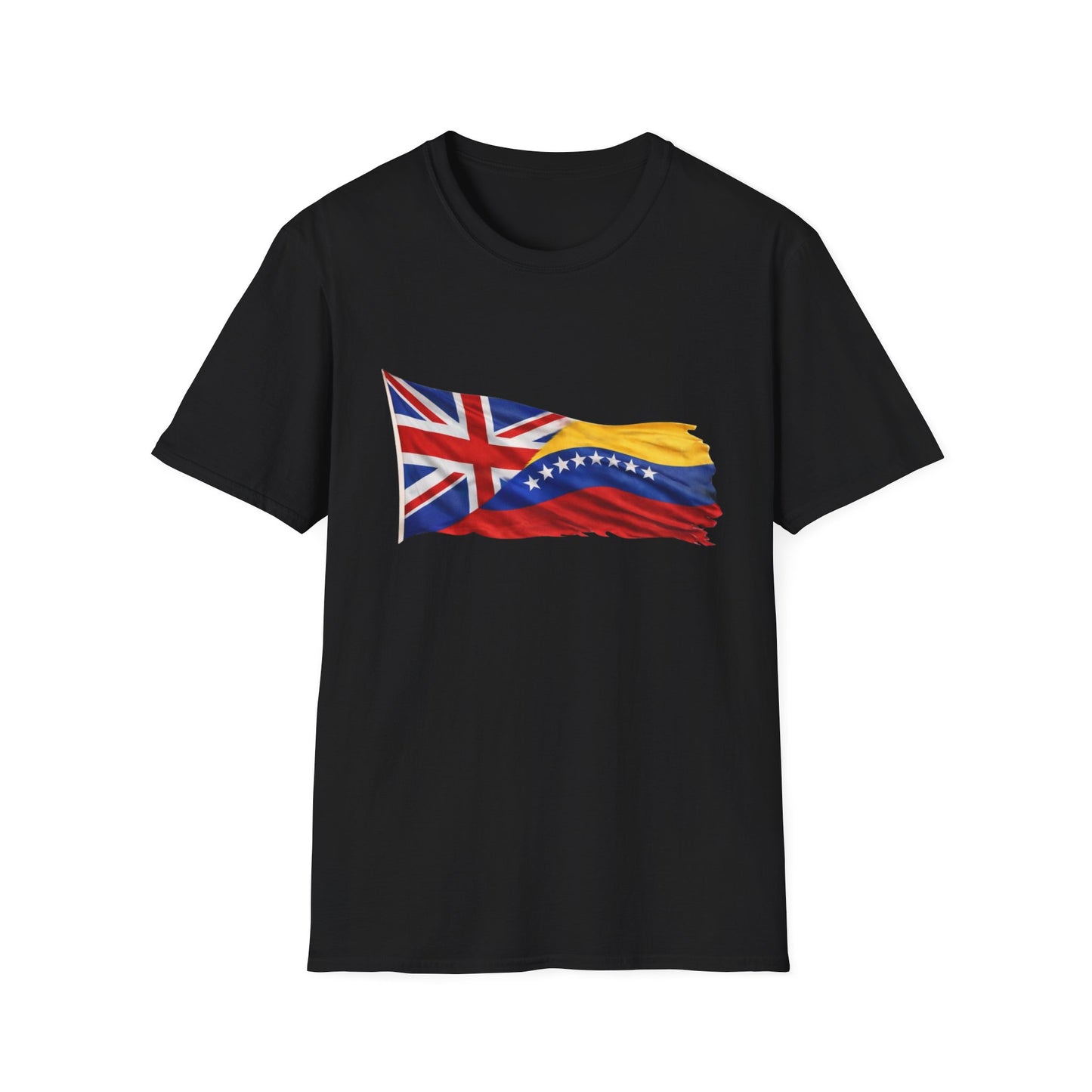Venezuelan-British Flag T-Shirt — Dual Heritage Waving Flag Tee