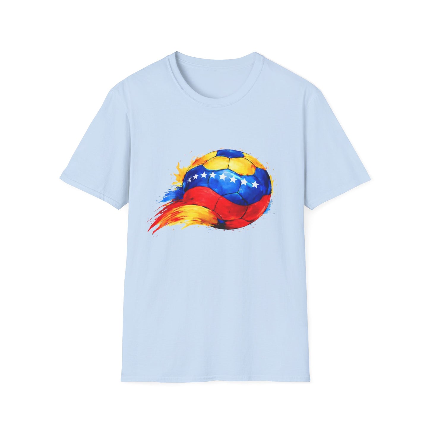 Venezuelan Flag Flaming Soccer Ball T-Shirt | Venezuela Football Tee