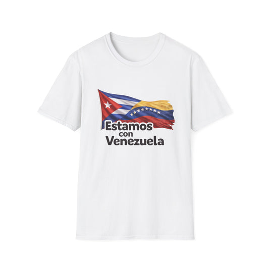 Cuba Estamos con Venezuela T-Shirt | Cuban and Venezuelan Flags, Solidarity Tee