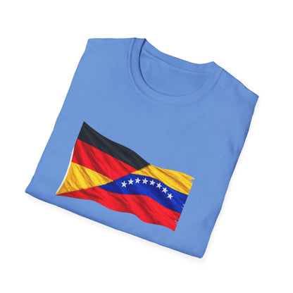 Venezuela Germany Flag Mashup T-Shirt | Waving Dual-Flag Design