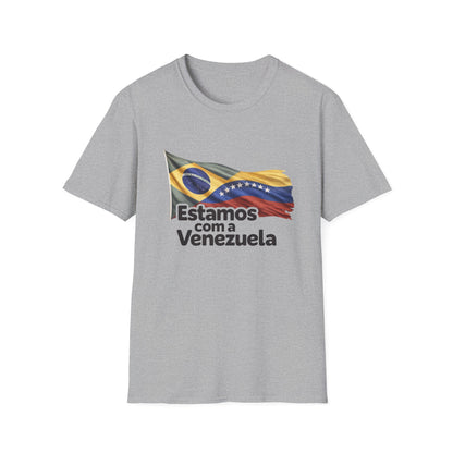 Brazil Estamos com a Venezuela T-Shirt | Waving Venezuela Flag Design