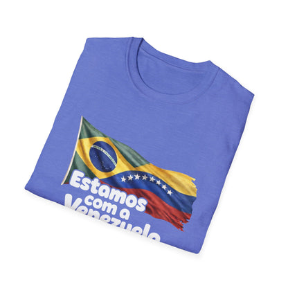 Brazil Estamos com a Venezuela T-Shirt | Waving Venezuela Flag Design