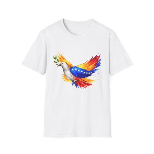 Patriotic Dove T-Shirt | Peace Dove with Olive Branch and Flag Wings