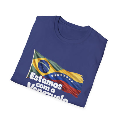 Brazil Estamos com a Venezuela T-Shirt | Waving Venezuela Flag Design