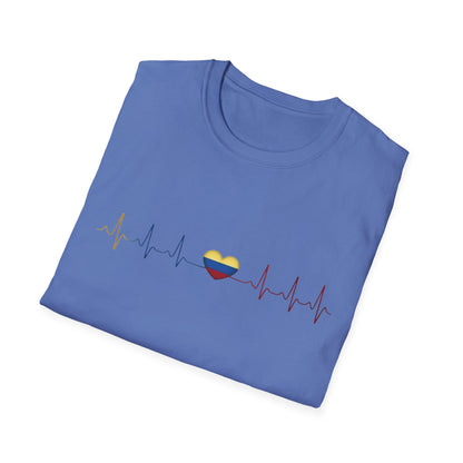 Venezuelan Flag Heartbeat Tee | Heart ECG Line with Venezuelan Flag Colors