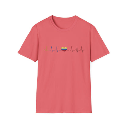 Venezuelan Flag Heartbeat Tee | Heart ECG Line with Venezuelan Flag Colors