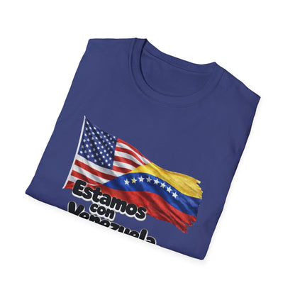 USA Estamos con Venezuela T-Shirt | US and Venezuela Flag Design
