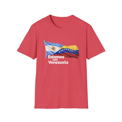 Argentina Estamos con Venezuela T-Shirt | Argentina and Venezuela Flags, Solidarity Design