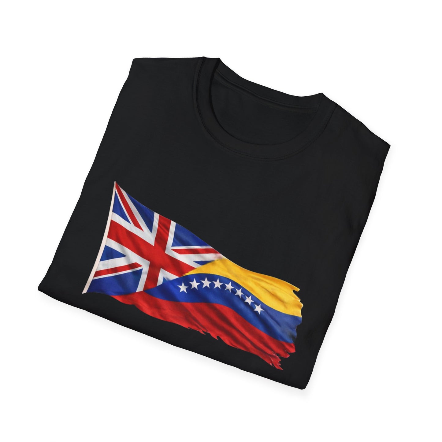 Venezuelan-British Flag T-Shirt — Dual Heritage Waving Flag Tee