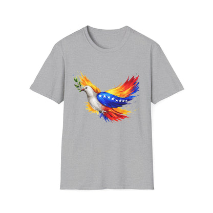 Patriotic Dove T-Shirt | Peace Dove with Olive Branch and Flag Wings