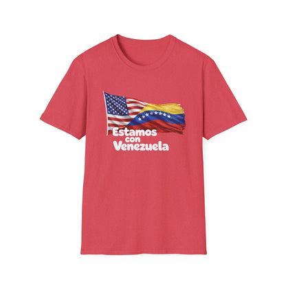 USA Estamos con Venezuela T-Shirt | US and Venezuela Flag Design