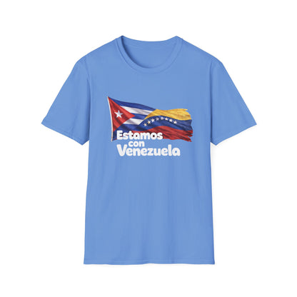 Cuba Estamos con Venezuela T-Shirt | Cuban and Venezuelan Flags, Solidarity Tee