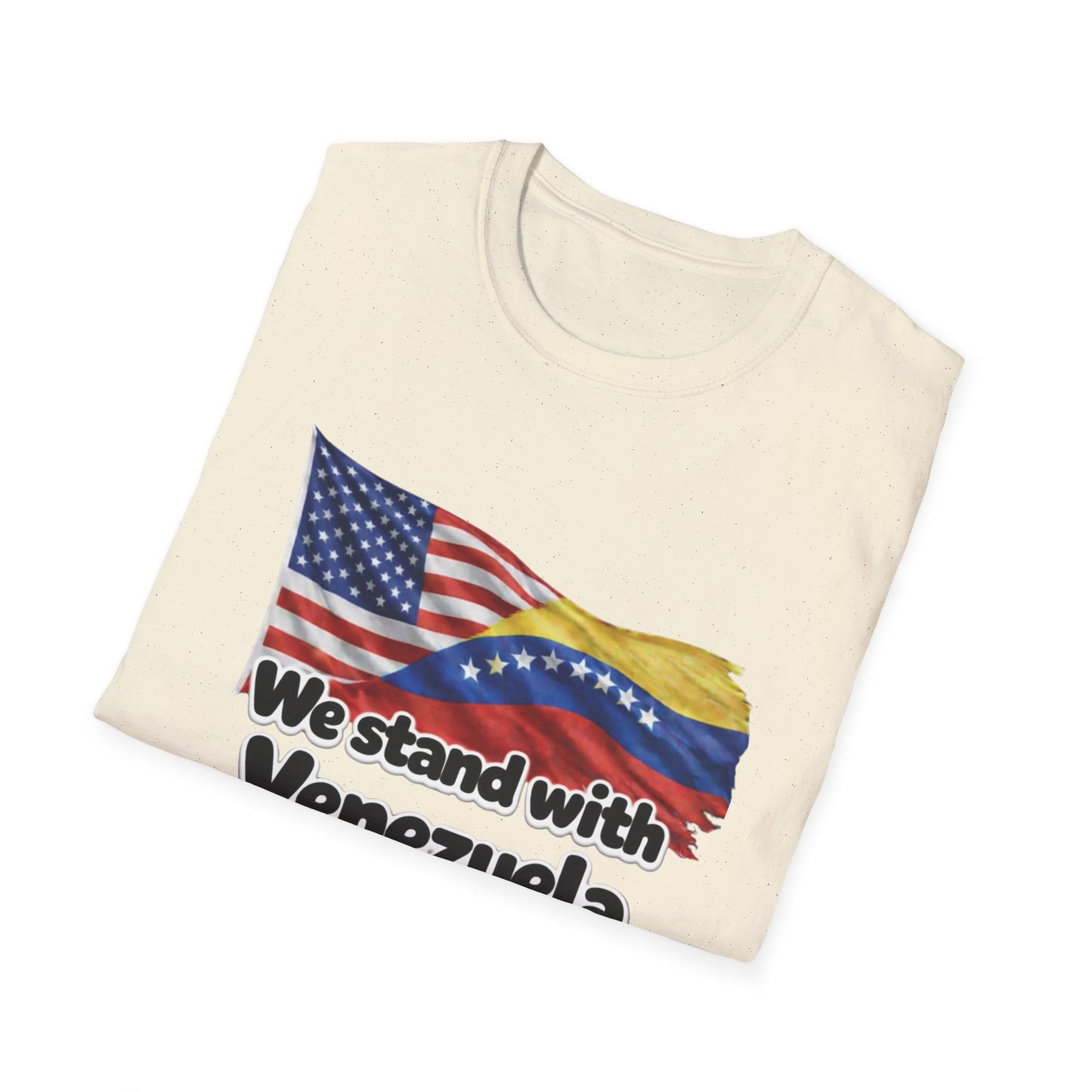 USA We Stand With Venezuela T-Shirt | US and Venezuela Flag Solidarity
