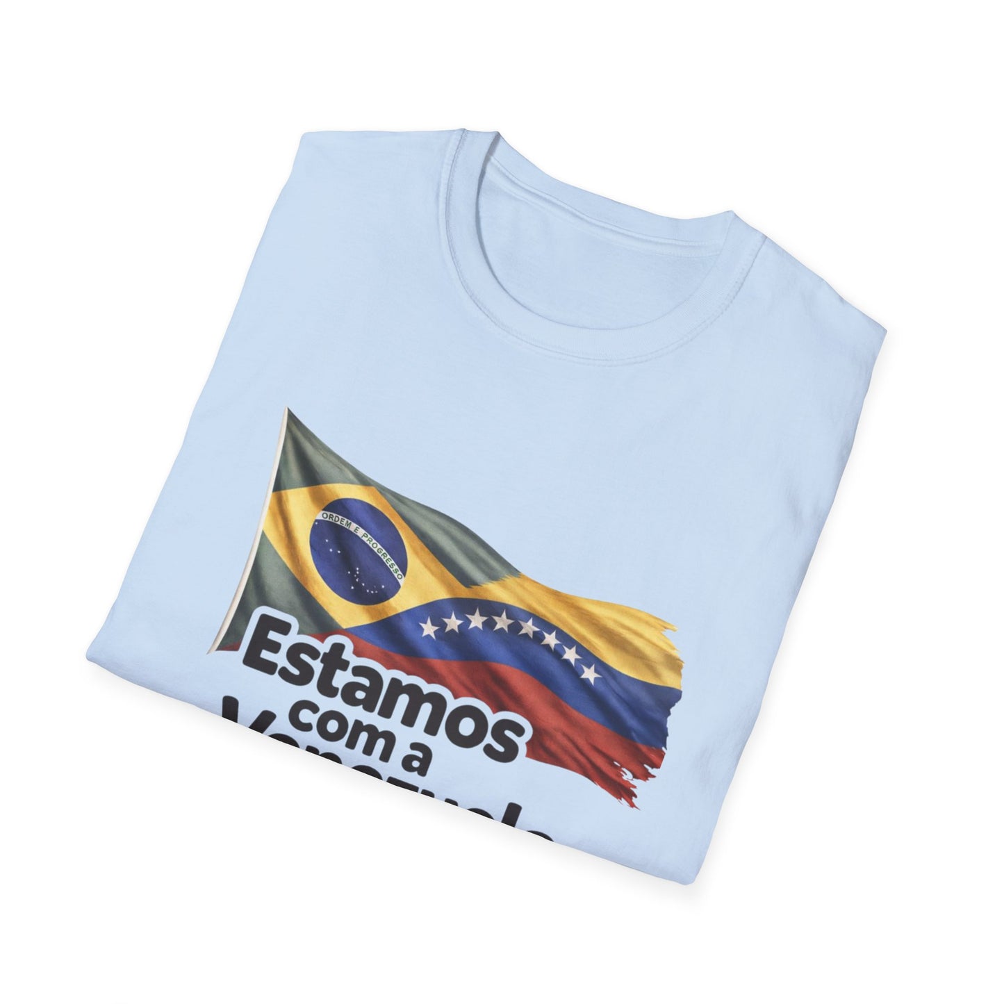 Brazil Estamos com a Venezuela T-Shirt | Waving Venezuela Flag Design