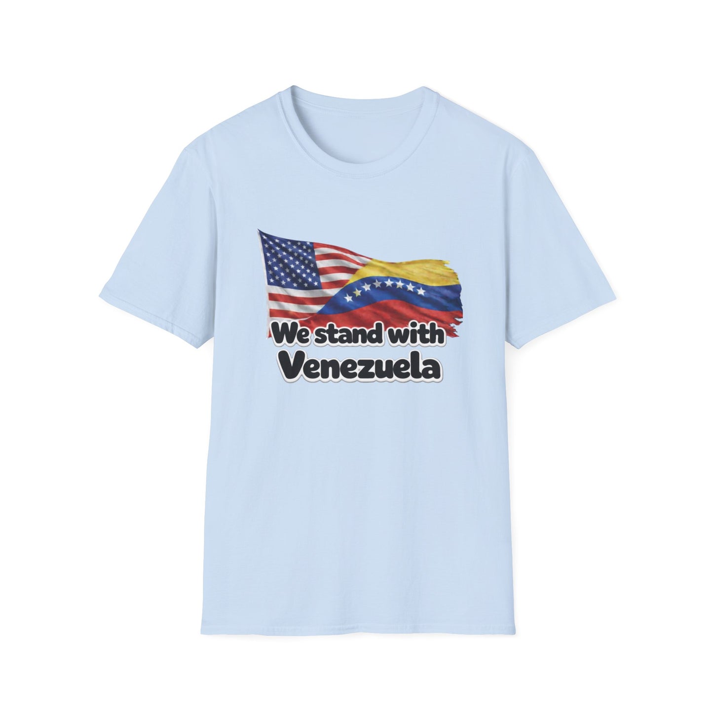 USA We Stand With Venezuela T-Shirt | US and Venezuela Flag Solidarity
